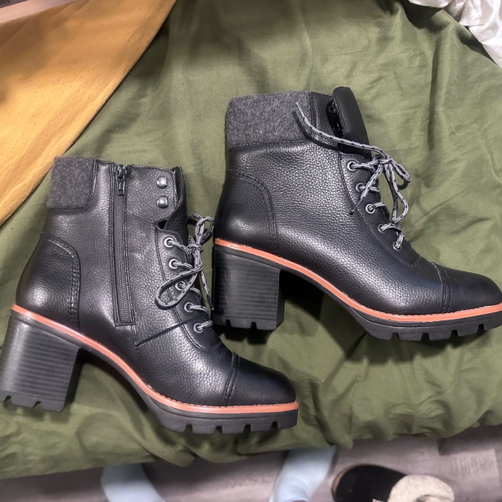 Black heeled ankle boots